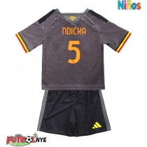 Camiseta AS Roma Evan Ndicka #5 Tercera Equipación para niños 2026-27 manga corta (+ pantalones cortos)
